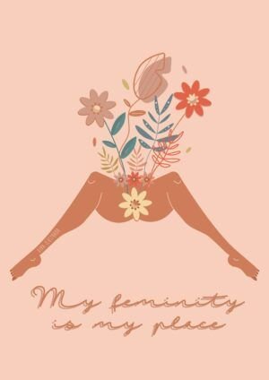 Ilustracion feminista con piernas florecidas hecha por diva ilustrada
