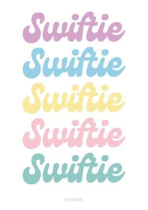 Tipografia para fans de Taylor swift postal para swifties