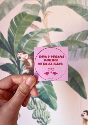 Sticker diva y vegana