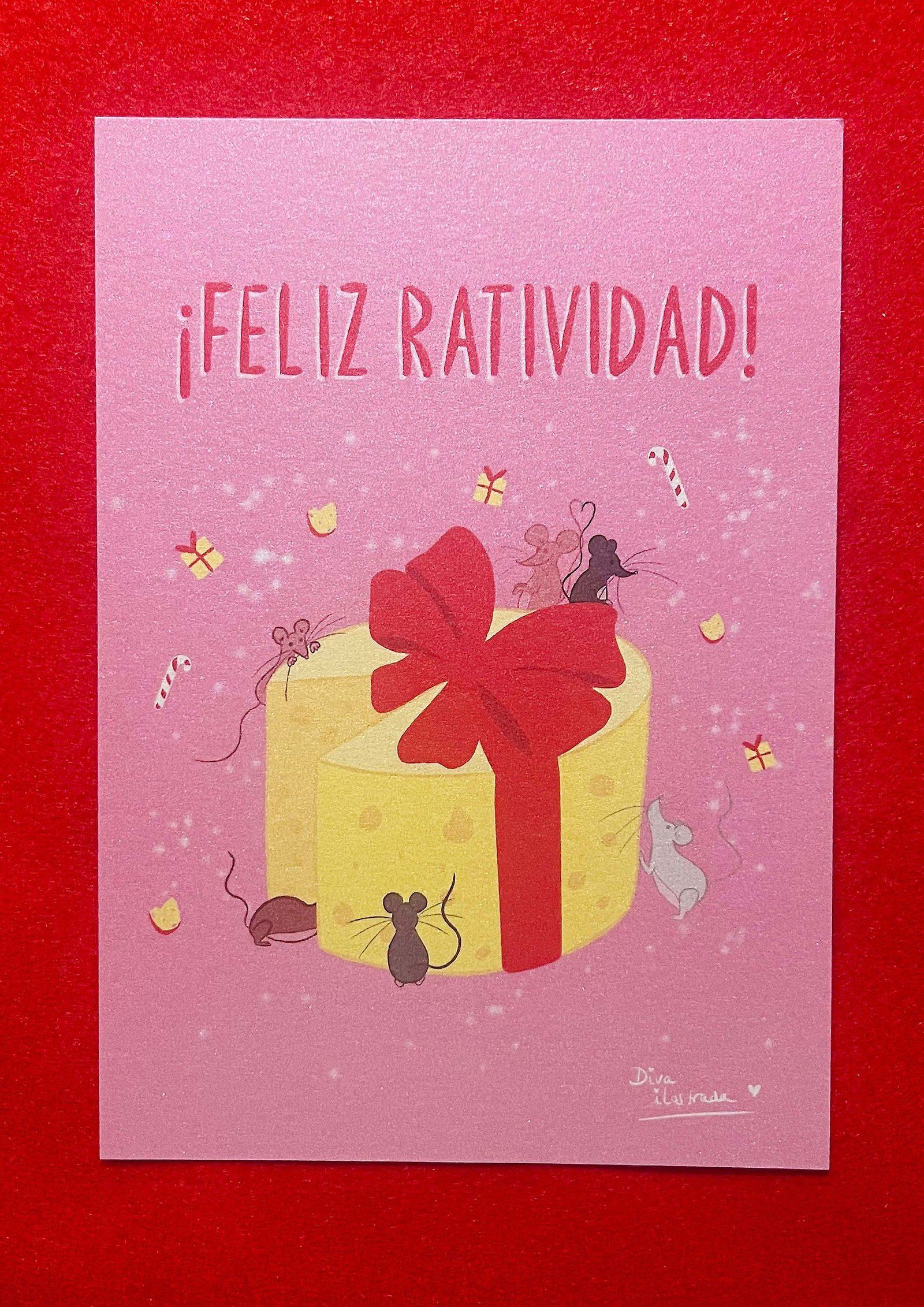 Postal de Navidad | Feliz Ratividad con ratones
