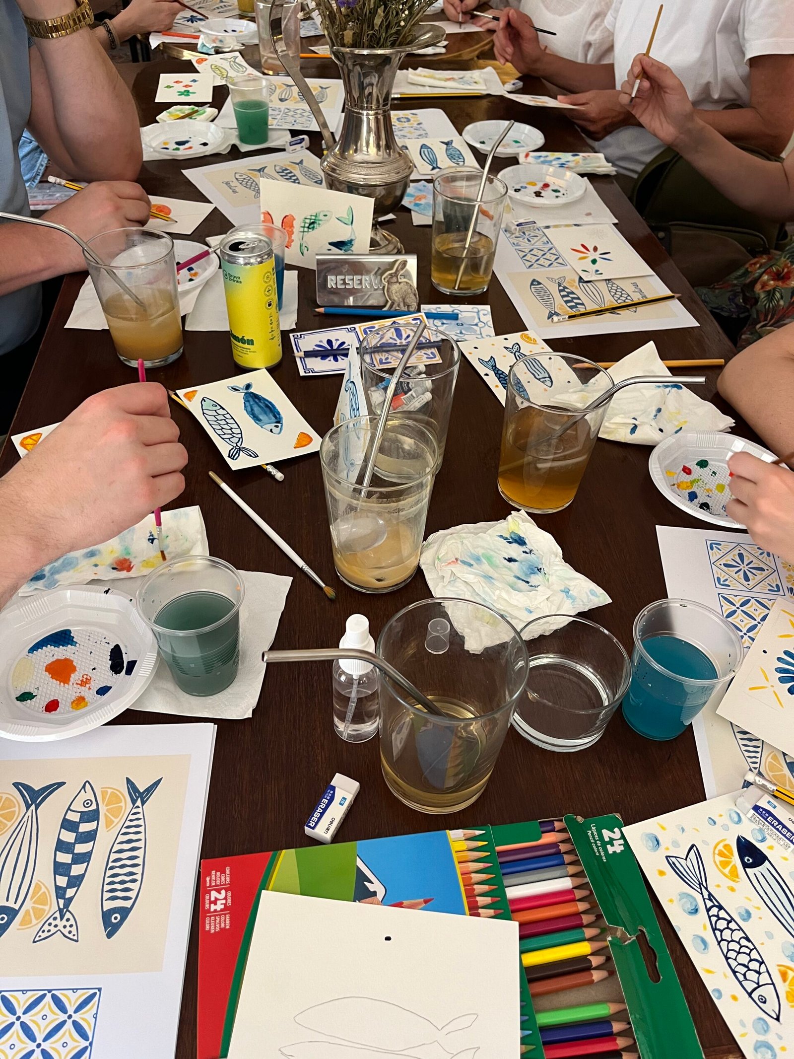 Dibujos en acuarela de alumnos taller de madrid